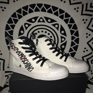 Love Moschino Logo Accent High Top Sneaker Sz 41